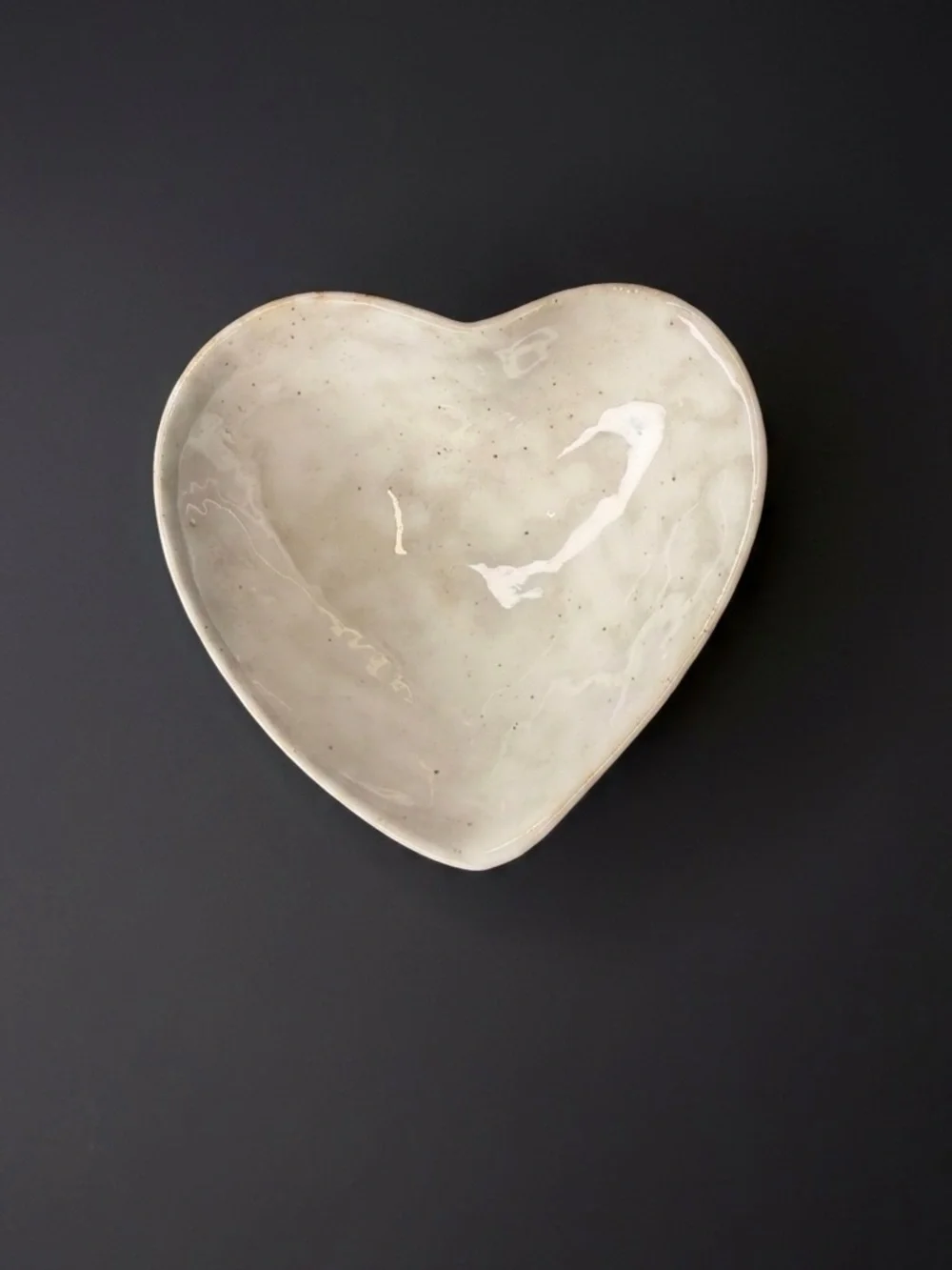 Cream Heart Trinket Dish Ring Dish Handmade Studio Pottery Minimal Quiet Luxury